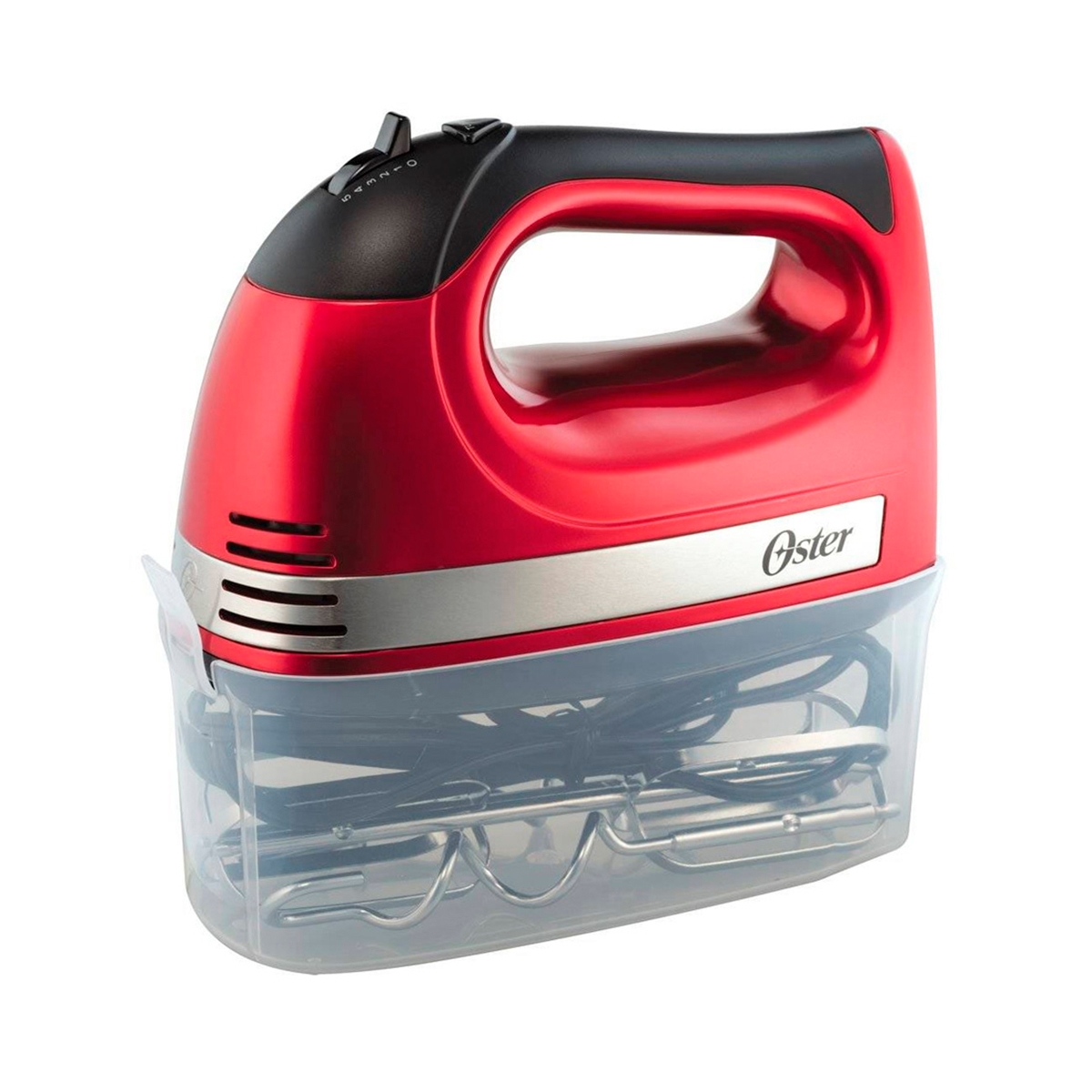 BATIDORA MANUAL 5VEL ROJA/NEGRO/PLATA OSTER MODELO FPSTHM260R-013