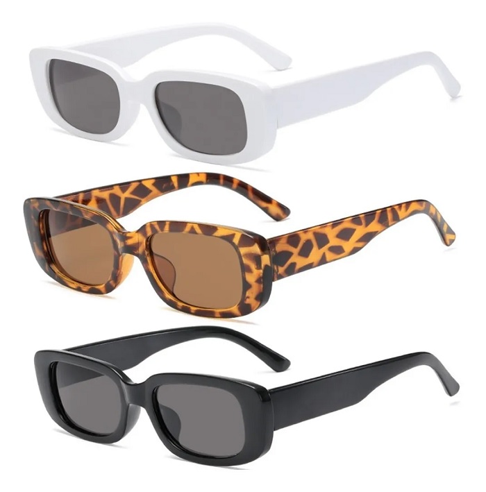 3 Gafas De Sol Rectangulares Estilo Retro