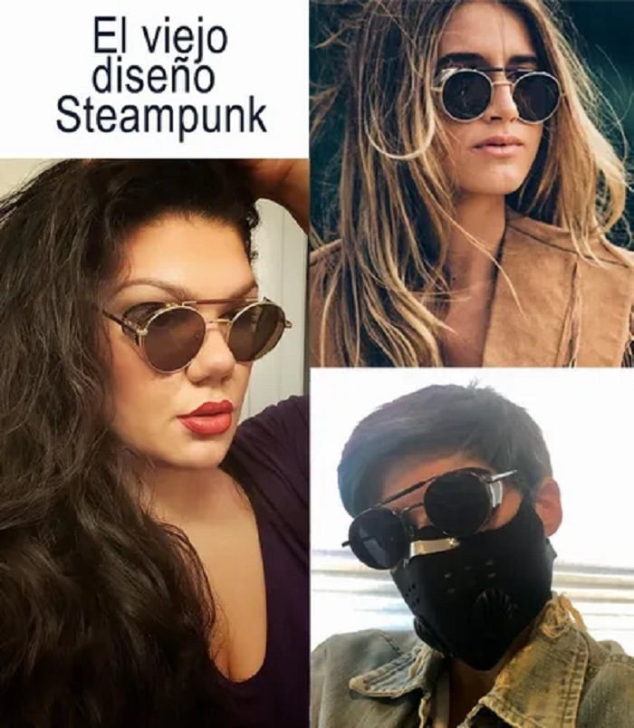 2 Piezas Lentes Sol Uv-400 Redondos Negros
