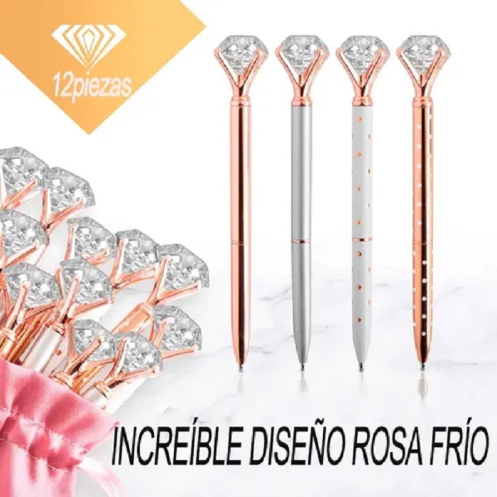 12 Lapiceros Diamante Tornasol