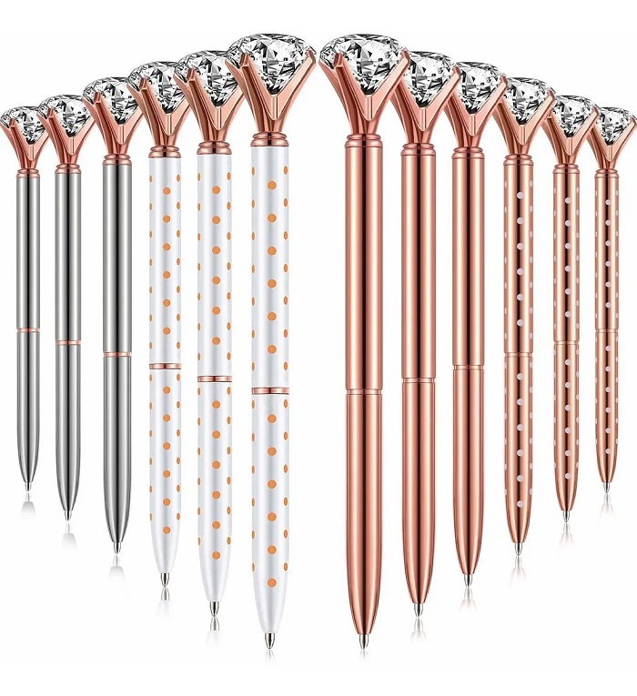 12 Lapiceros Diamante Tornasol