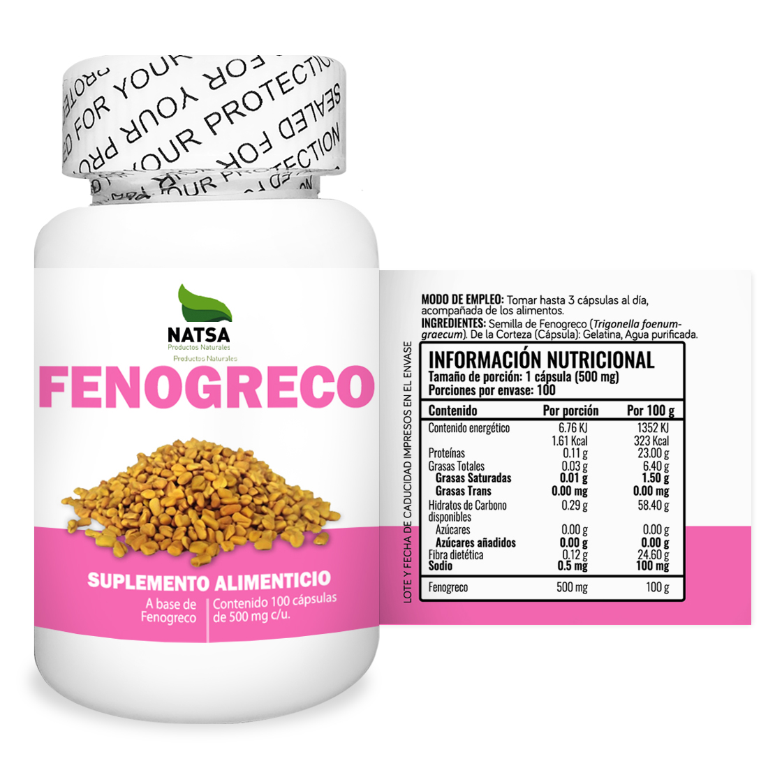 Fenogreco 100 capsulas calidad Premium