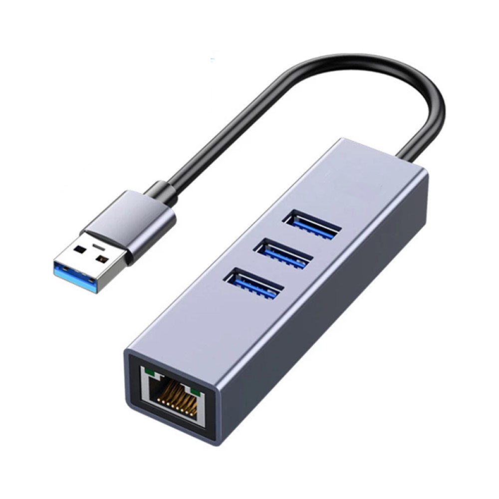 HUB USB tipo C de 1000Mbps, adaptador de 3 puertos USB 3,0 a Rj45 Gigabit Ethernet