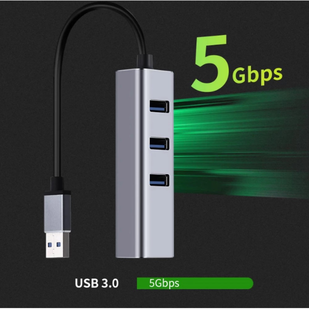 HUB USB tipo C de 1000Mbps, adaptador de 3 puertos USB 3,0 a Rj45 Gigabit Ethernet