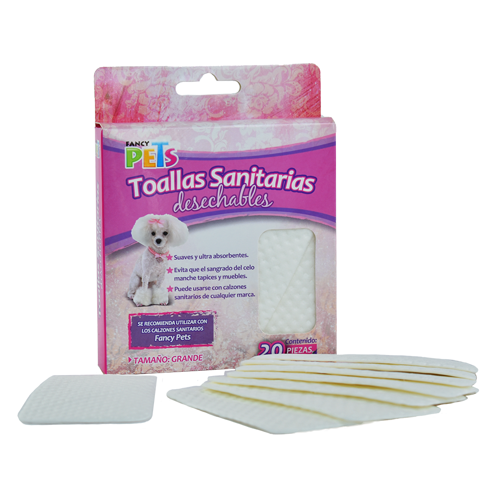 Toallas Sanitarias Para Perrita En Celo Tamaño Grand 20 Pzas