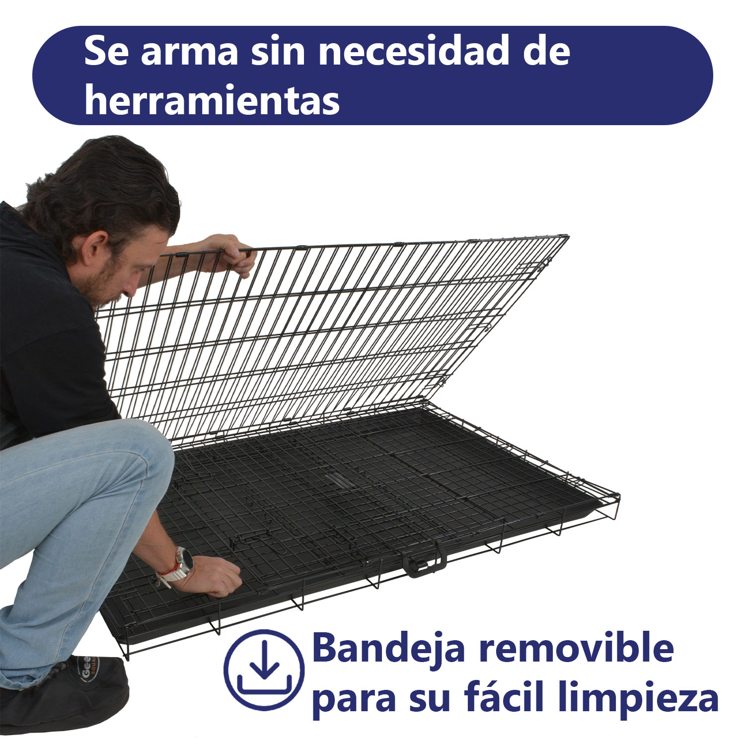 Jaula Perro Metalica Plegable 121 X 75.5 X 82 Transportadora