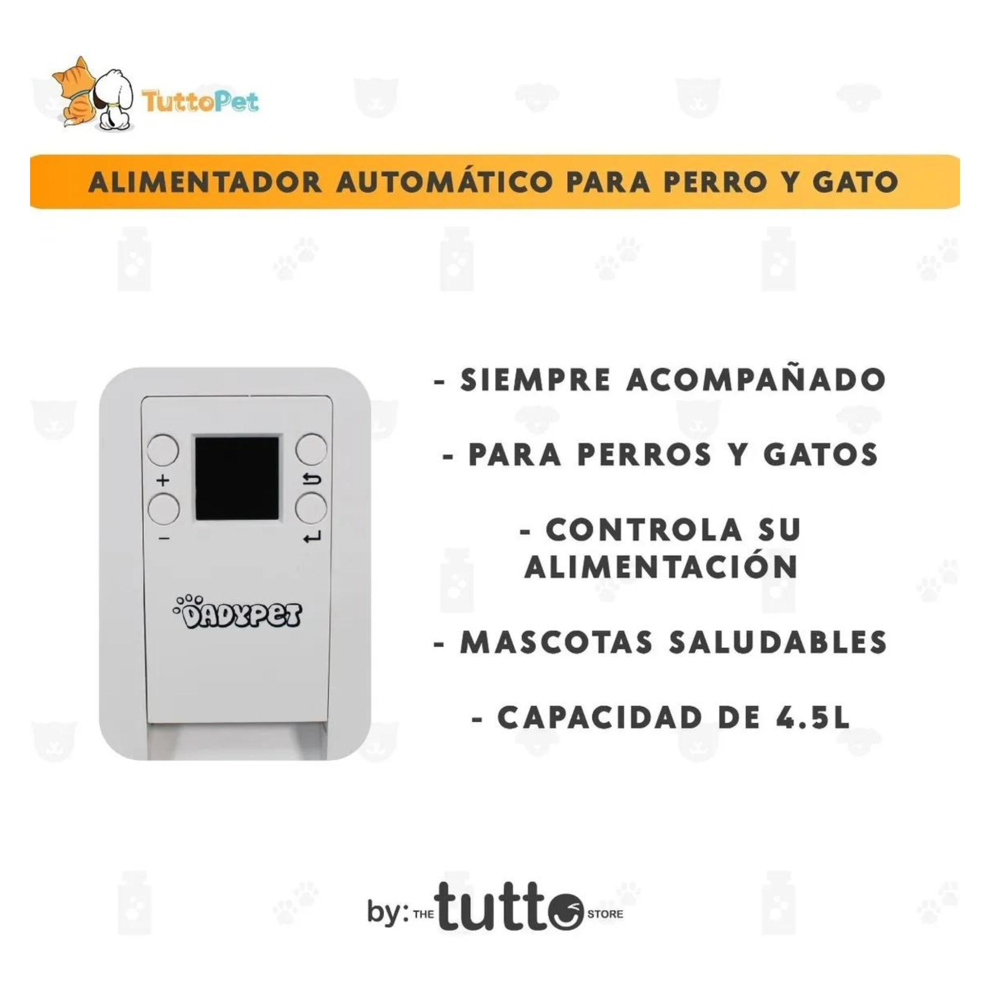 Dispensador Alimentador Automatico Para Perro /gato Tuttopet