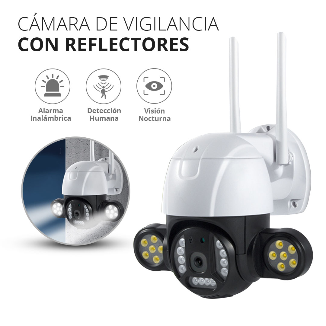Camara De Seguridad IP Wifi de Vigilancia Con Microfono Y Luz
