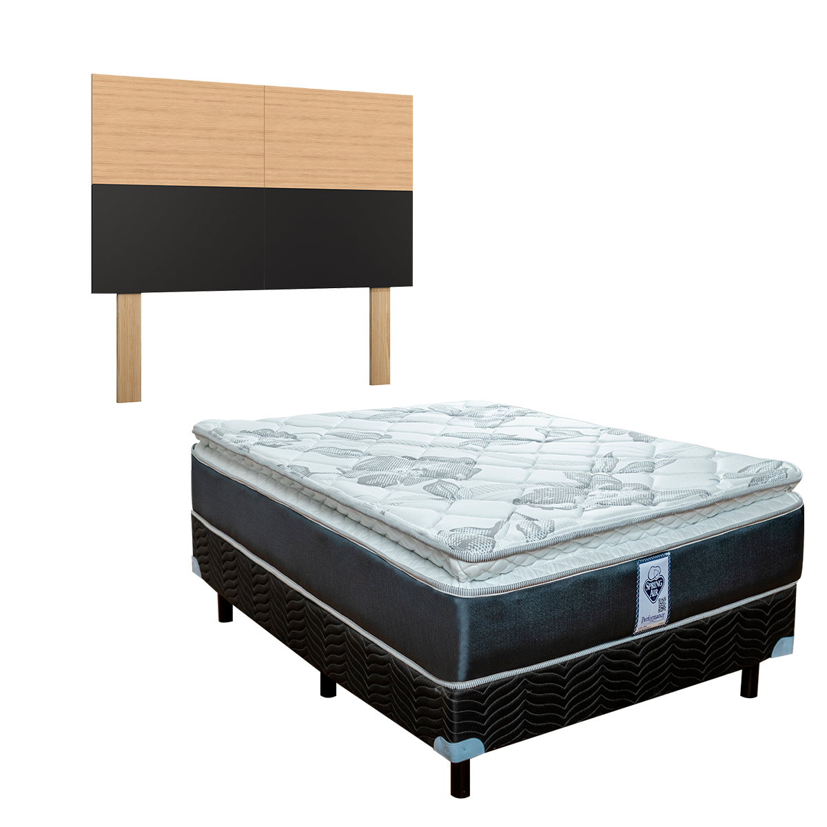 Colchón Matrimonial Smith Spring Air + Box + Cabecera