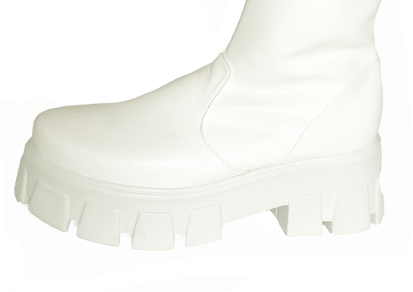 Bota biker Alta tipo maxibotas stretch Piel Sintética Con Plataforma,  Diseño Capretto. Nyxmart®