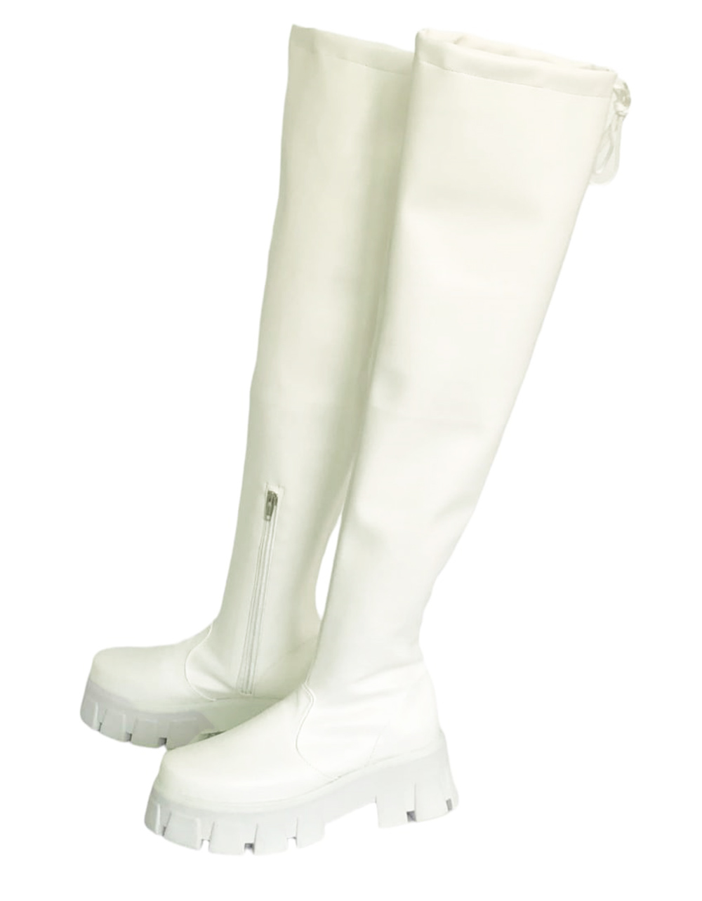 Bota biker Alta tipo maxibotas stretch Piel Sintética Con Plataforma,  Diseño Capretto. Nyxmart®