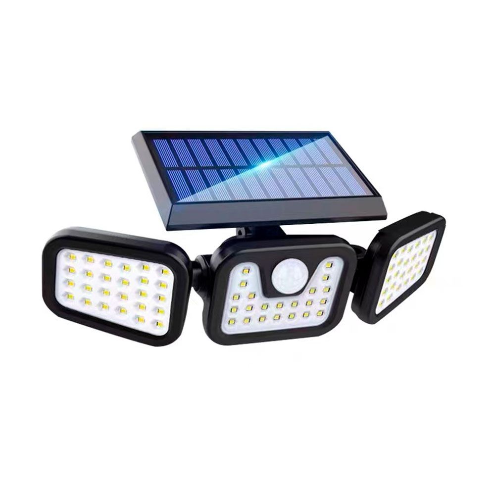 LAMPARA REFLECTOR SOLAR CON SENSOR DE PRESENCIA, RECARGABLE, 1500 LUMENS