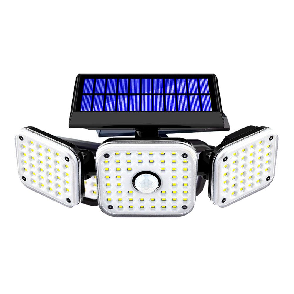 LAMPARA REFLECTOR SOLAR CON SENSOR DE PRESENCIA, RECARGABLE, 1500 LUMENS