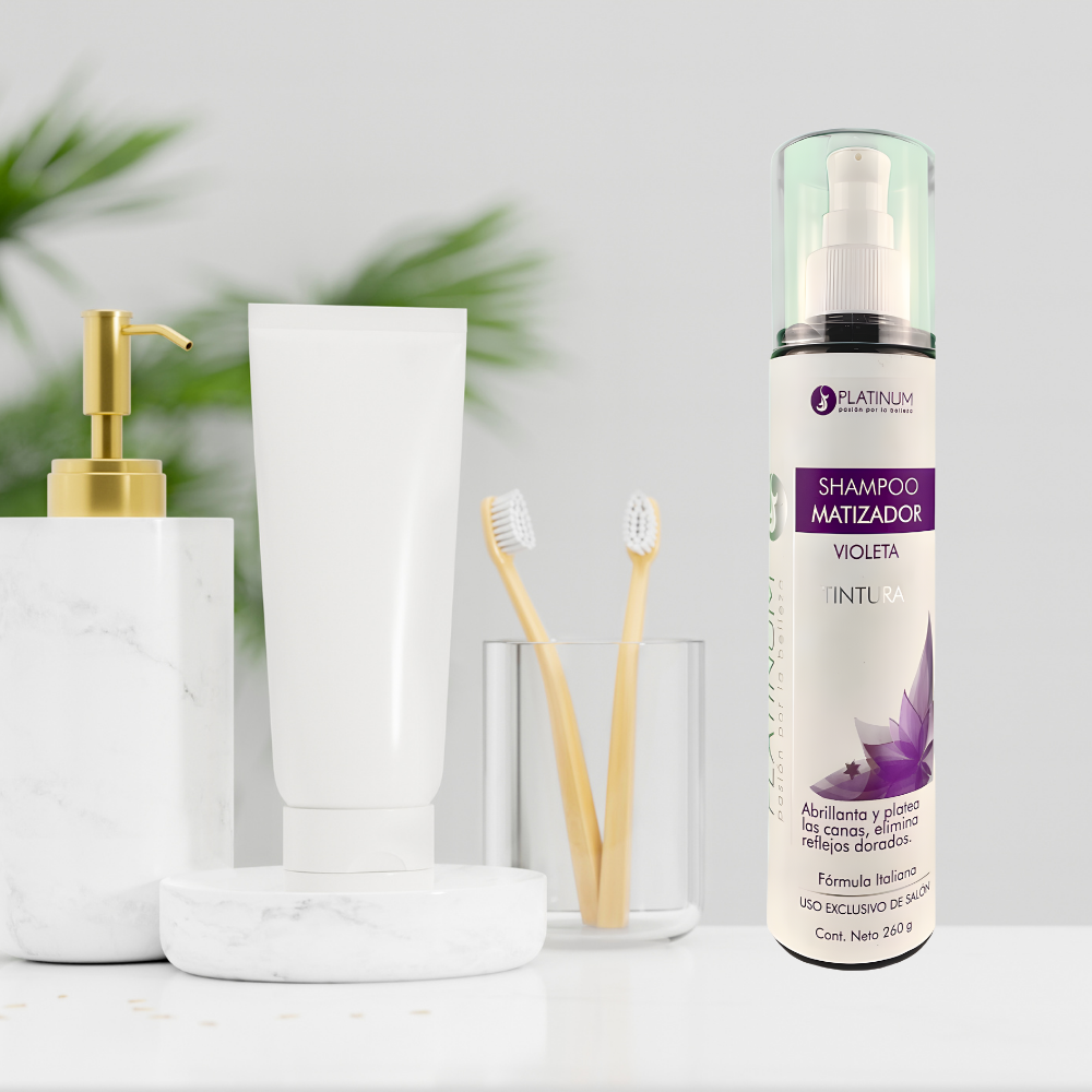 Shampoo Matizador Platinum Violeta Abrillanta Y Platea