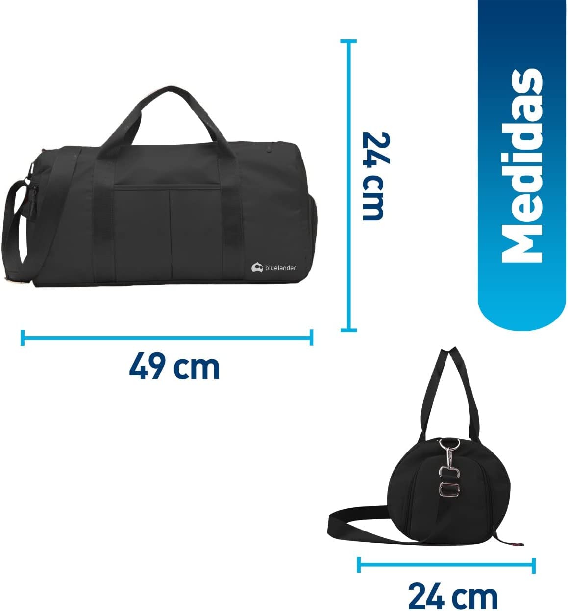 Maleta Deportiva de Mano para Gimnasio Bluelander color Negro