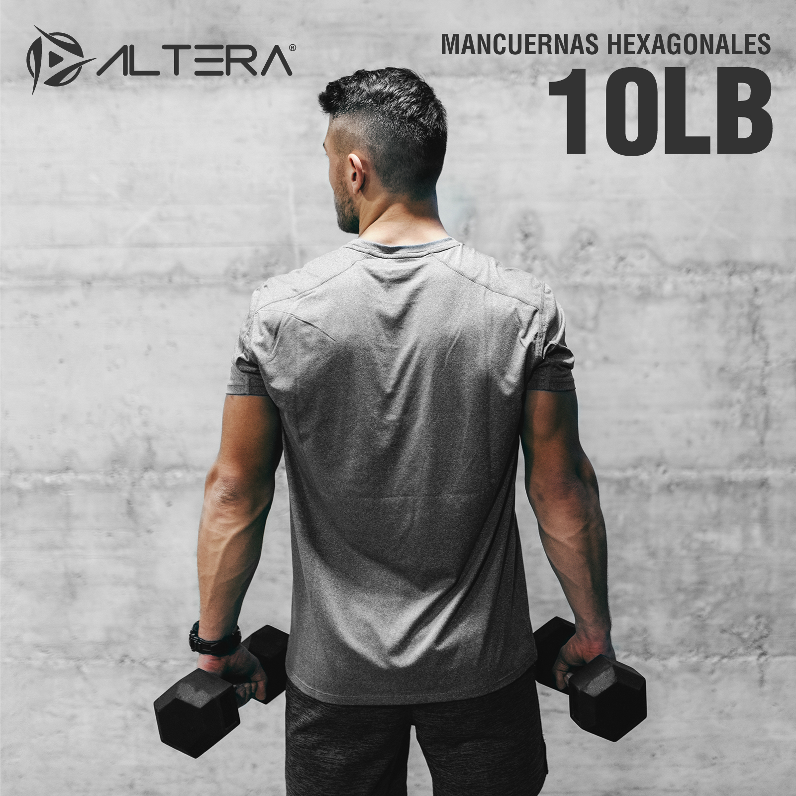 Kit 2 Mancuernas Hexagonales Acero Forro De Neopreno 10 lbs