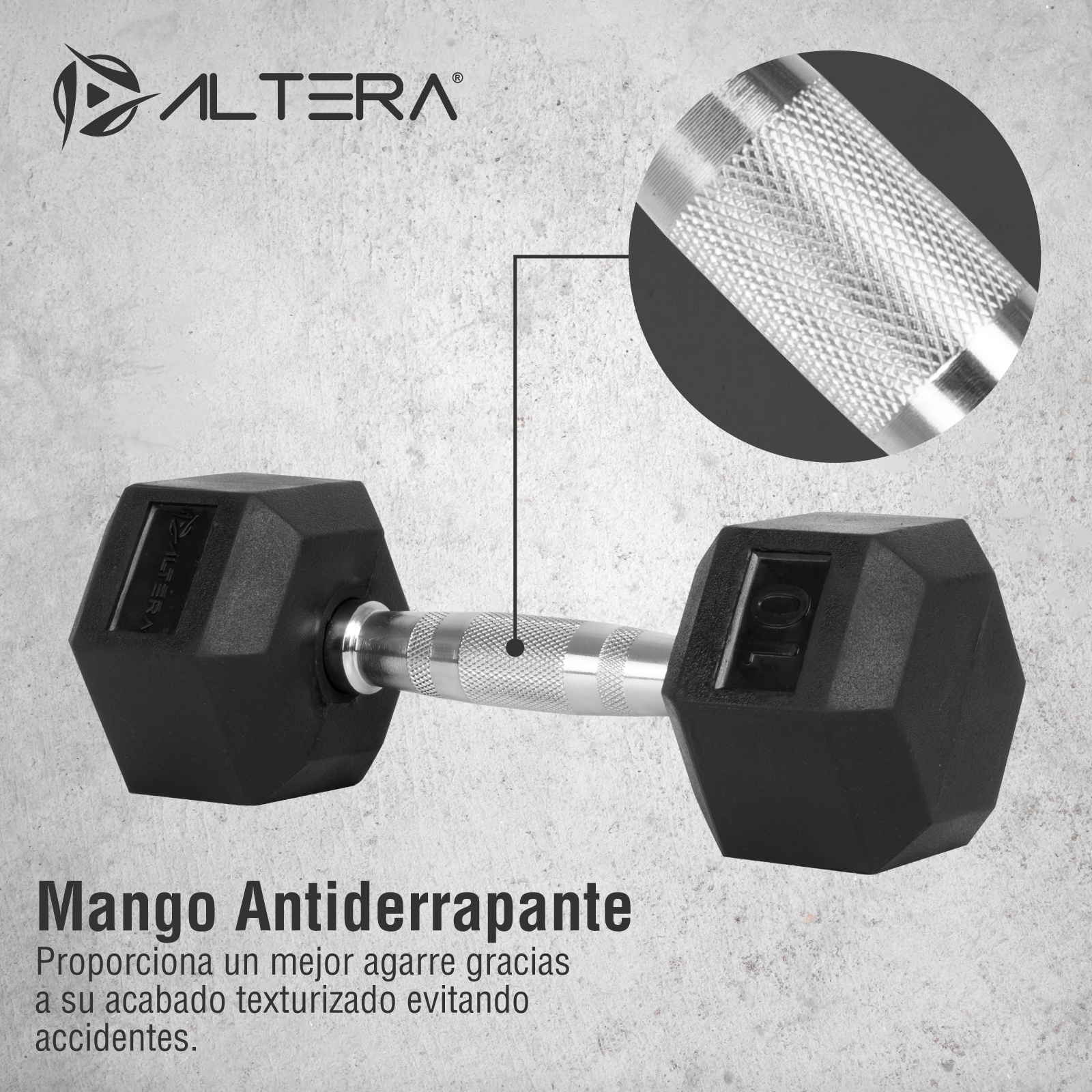 Kit 2 Mancuernas Hexagonales Acero Forro De Neopreno 10 lbs