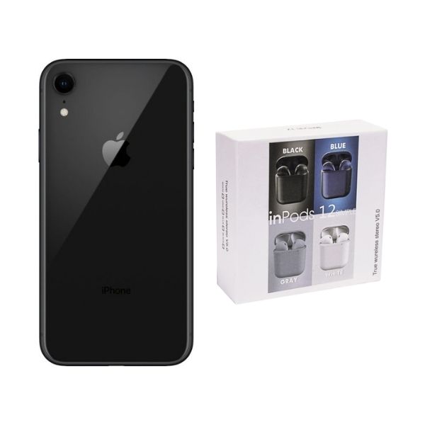 iPhone XR Negro Reacondicionado Grado A 64gb + Audífonos Genéricos