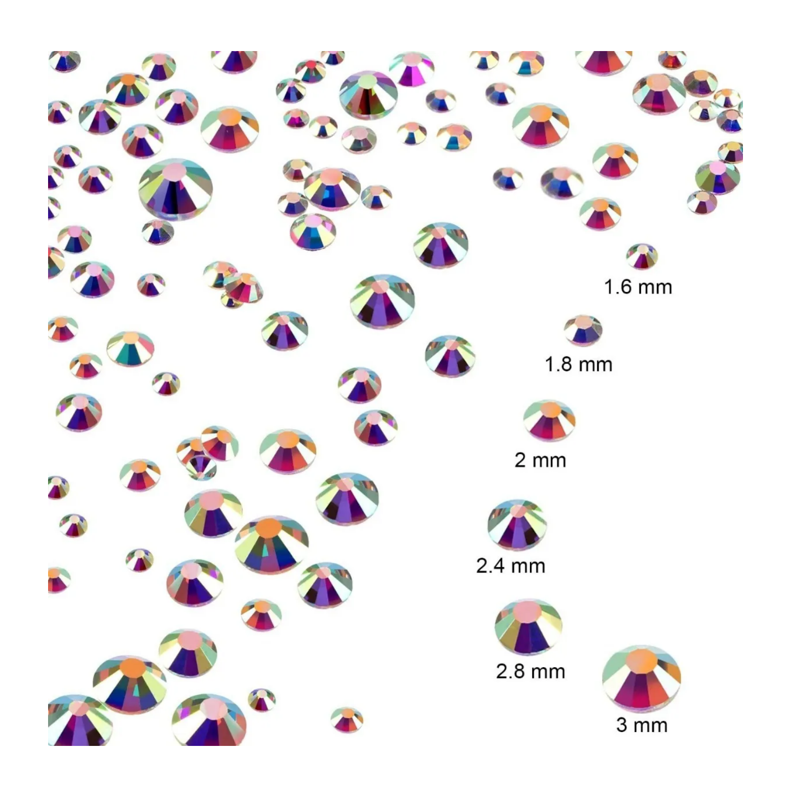 Piedra cristal tornasol 1440 pzas