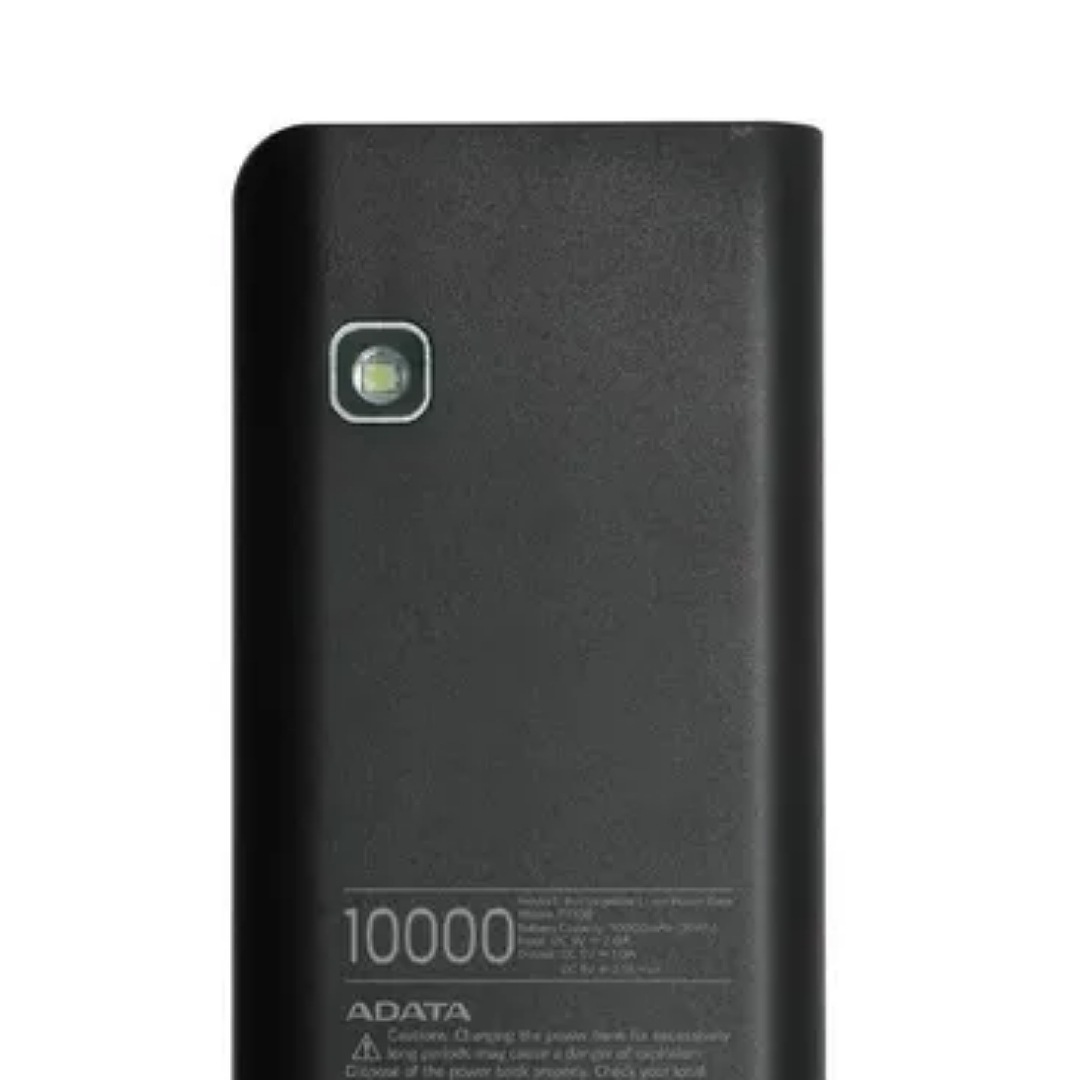 Power Bank 10000mah Adata Pt100 Bateria Portatil Led Negro