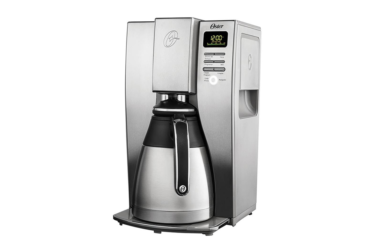 CAFETERA 10 TAZAS PROGRAMABLE JARRA TERMICA ACERO INOXIDABLE PLATEADA OSTER MODELO BVSTDC4411-013