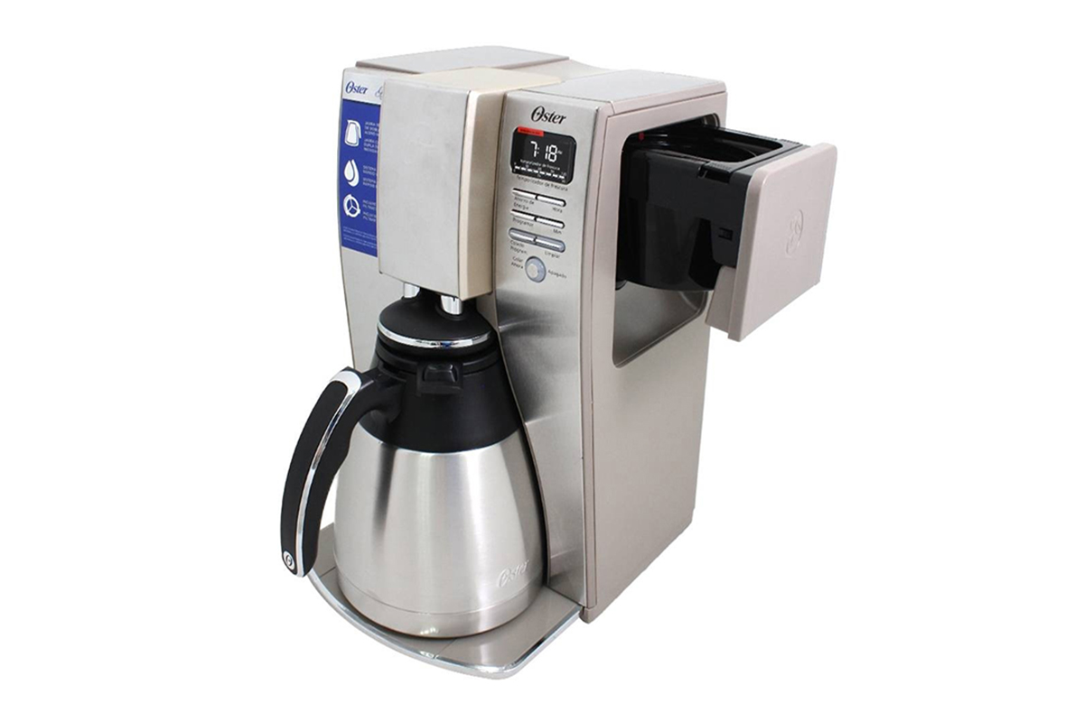 CAFETERA 10 TAZAS PROGRAMABLE JARRA TERMICA ACERO INOXIDABLE PLATEADA OSTER MODELO BVSTDC4411-013