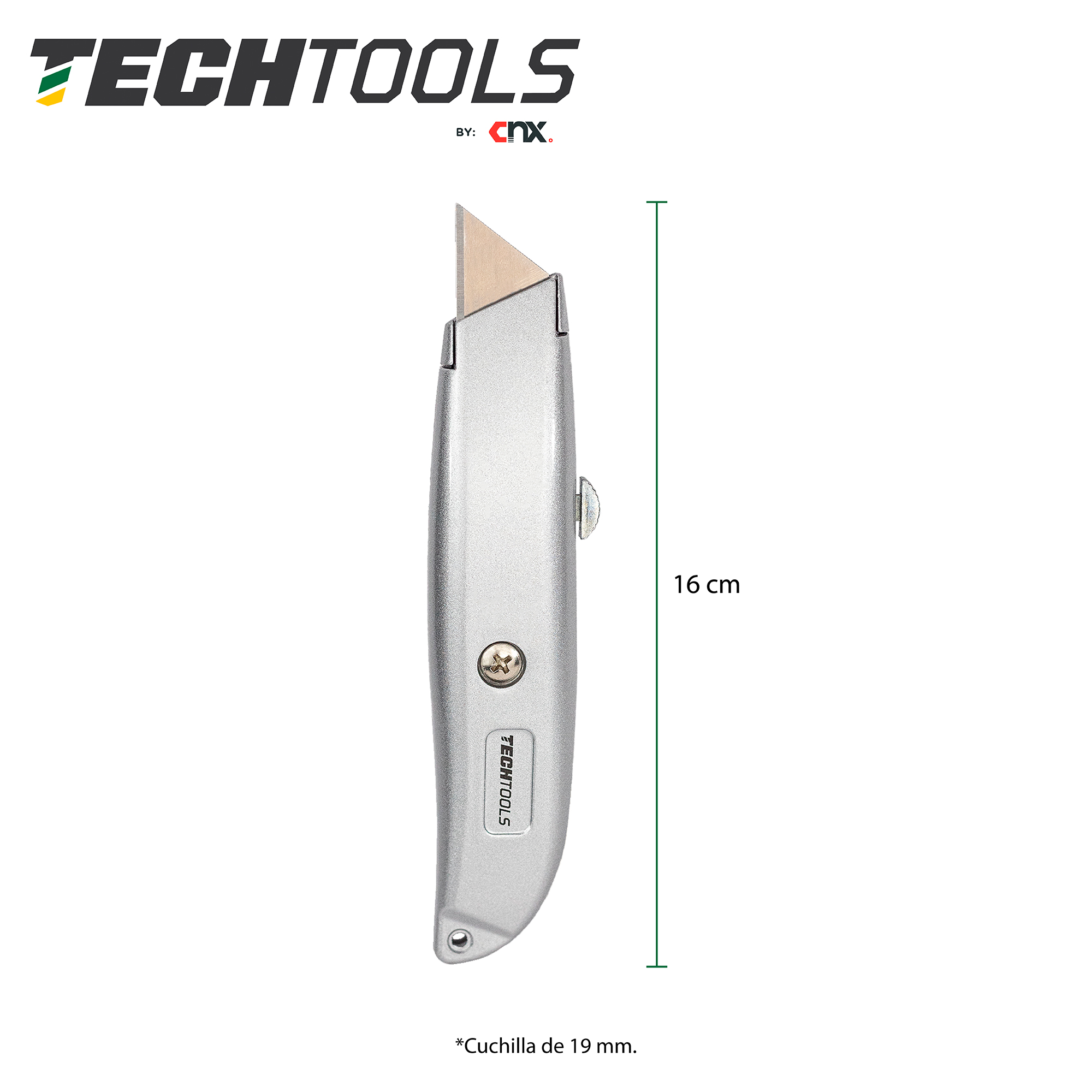 Cutter Navaja Retráctil de Acero con Cuchilla de 19 MM.