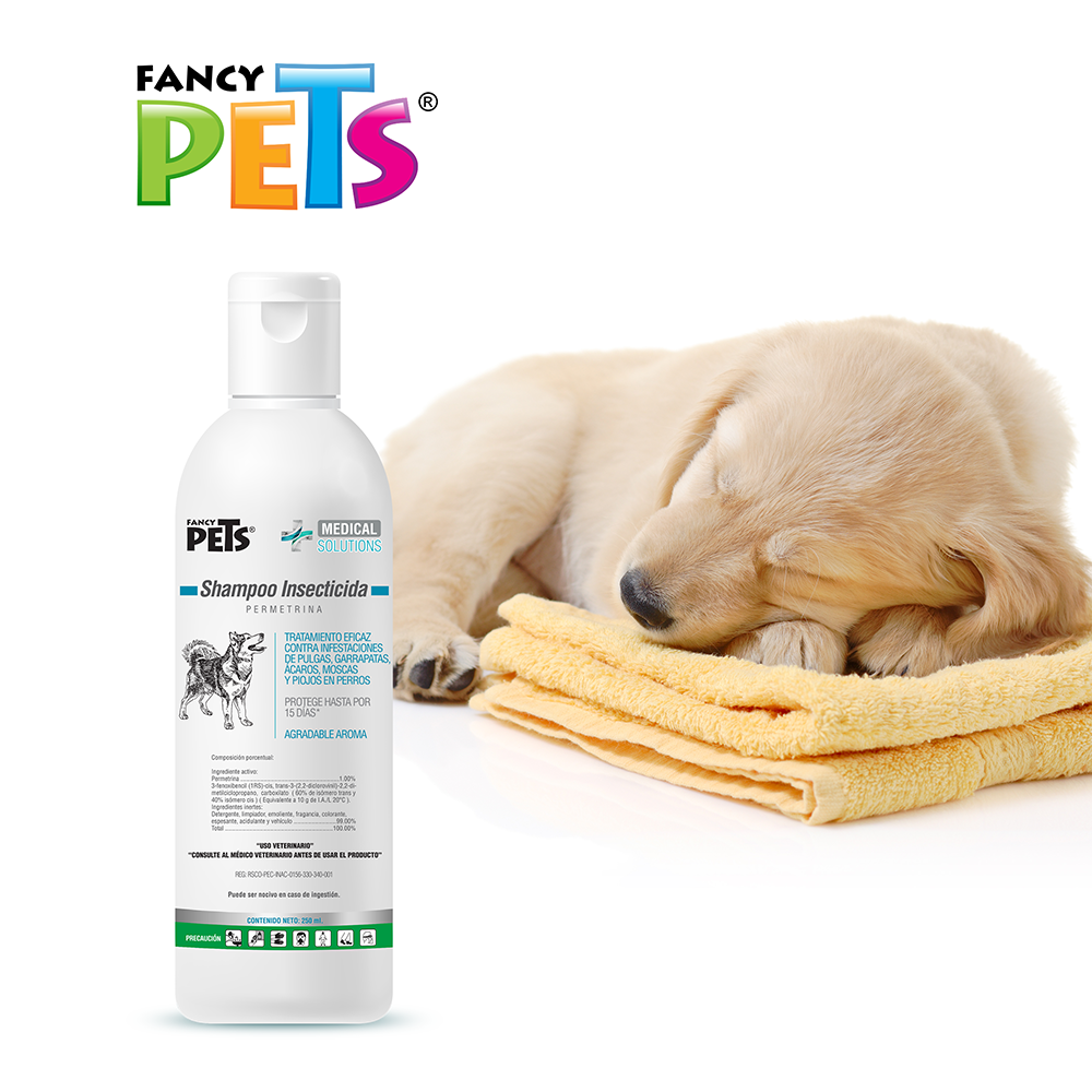 Shampoo Insecticida 250ml Perro Pulgas Garrapatas Fancy Pets Medical SOlutions