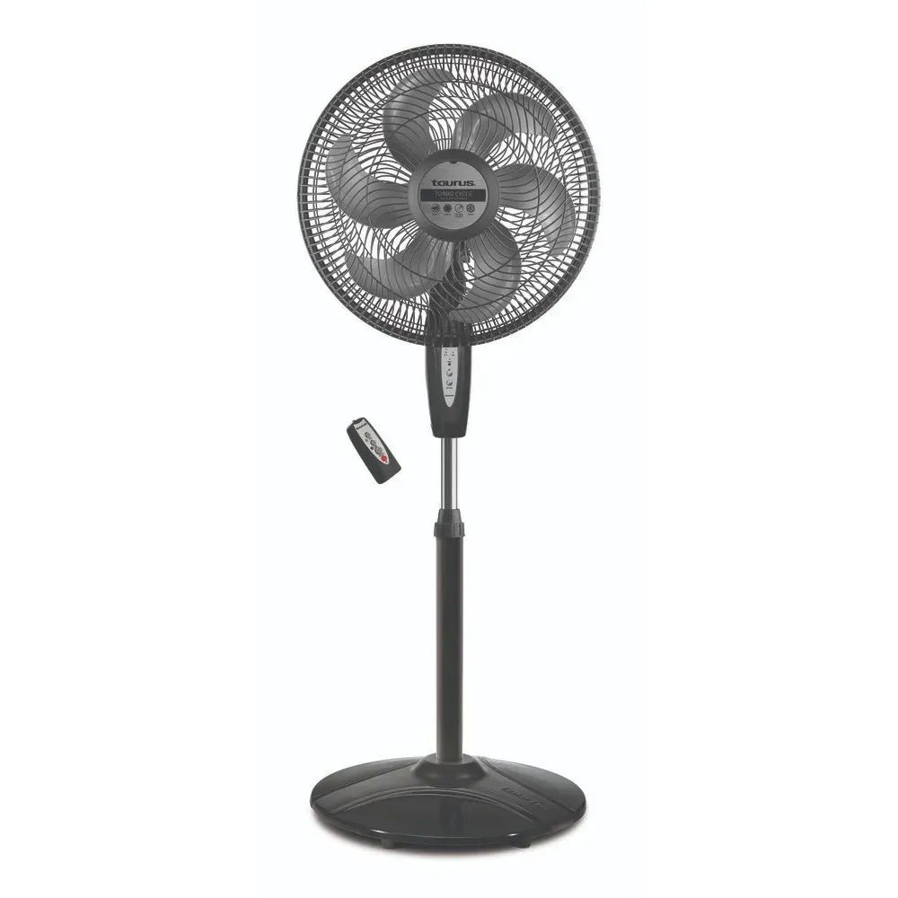 VENTILADOR DE PEDESTAL 18P 3VEL C/CONTROL REMOTO NEGRO TAURUS MODELO TURBO CYCLE