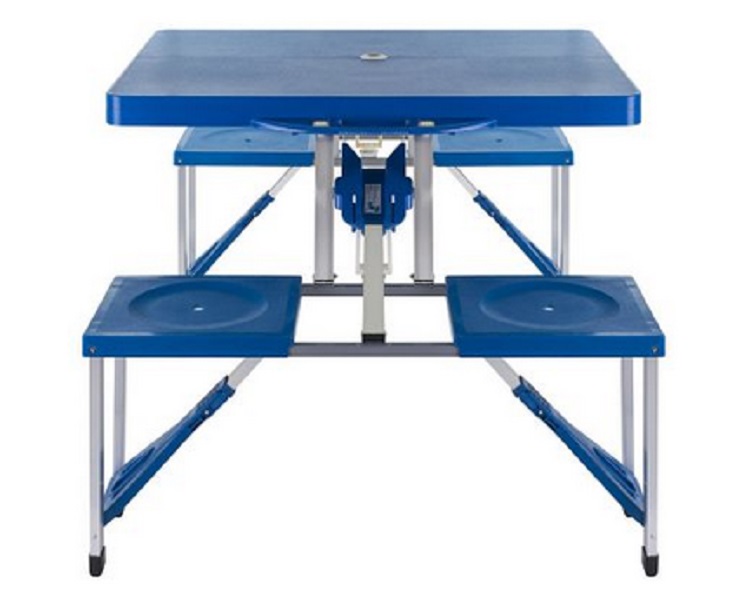 Mesa Plegable Tipo Portafolio Con 4 Bancos