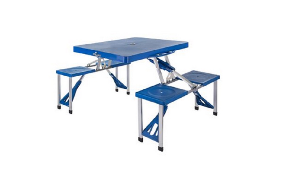 Mesa Plegable Tipo Portafolio Con 4 Bancos