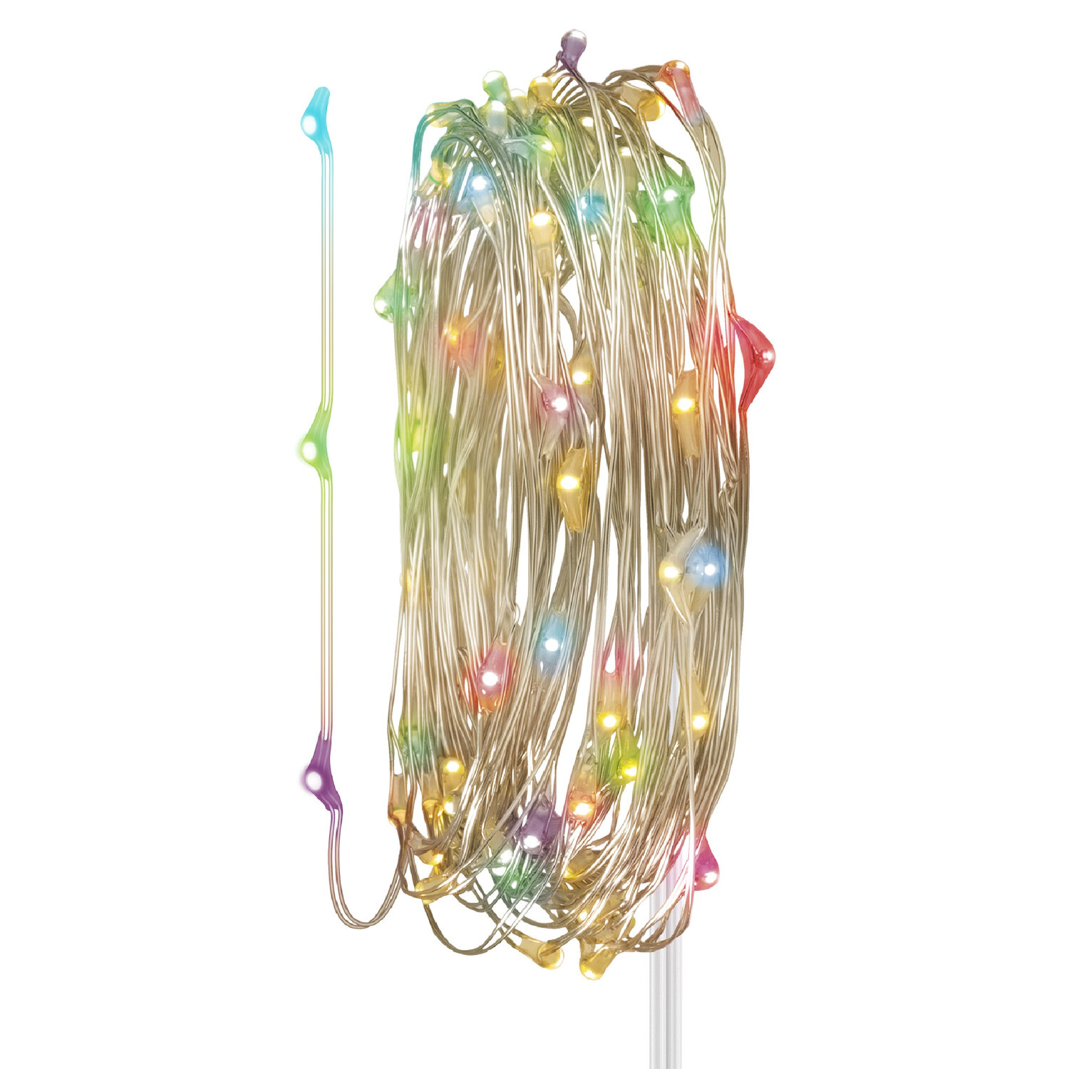 Serie LED multicolor RGB de 2 m con módulo para pilas y control remoto 