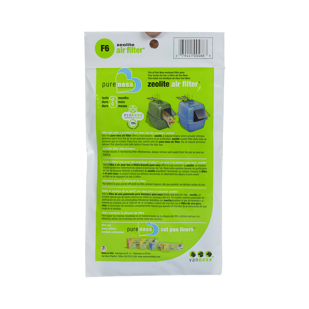 Repuesto carbón activado Filtro Para Arenero gatos Van Ness 