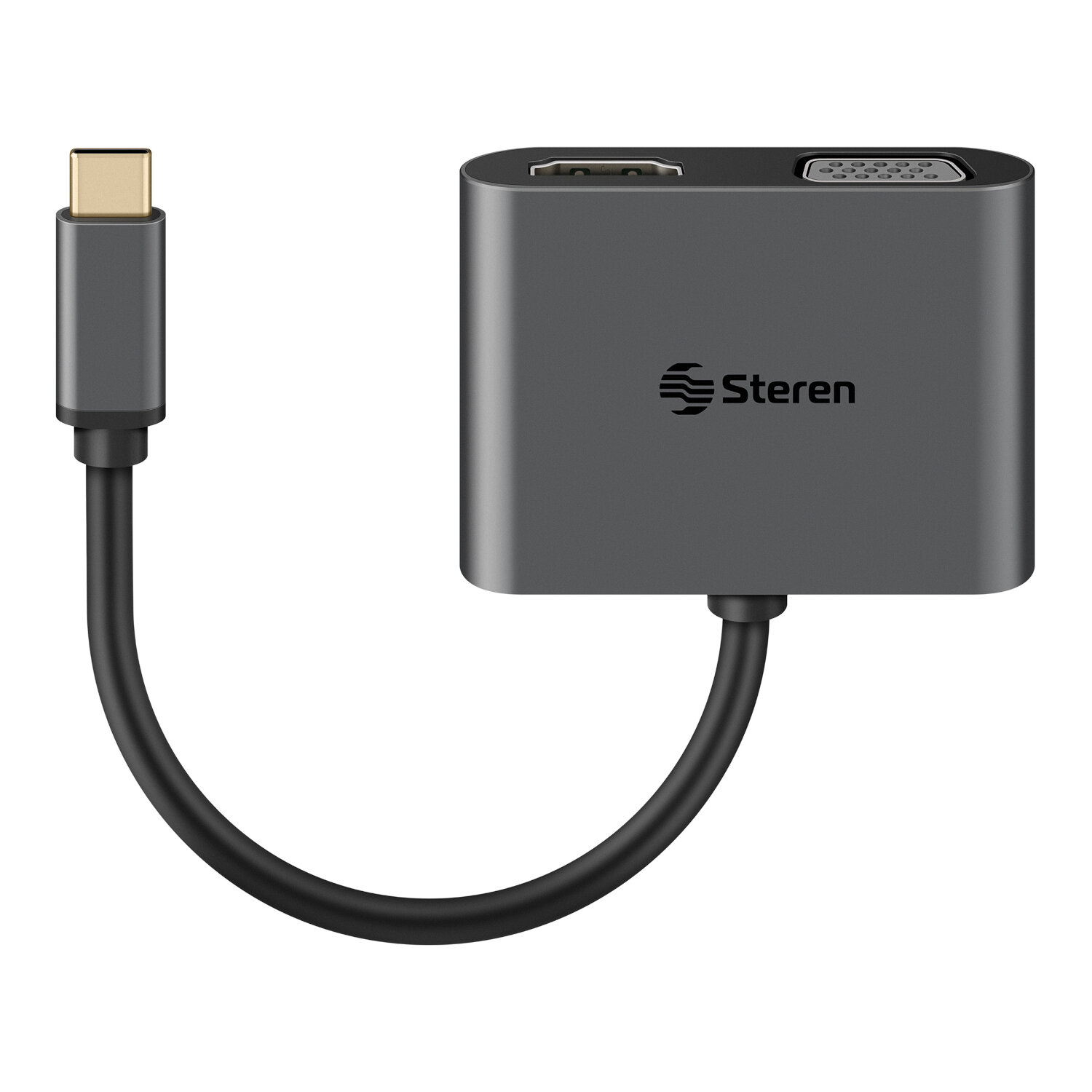 Steren Adaptador USB C a HDMI/VGA/USB 3.0/ USB C USB-5265