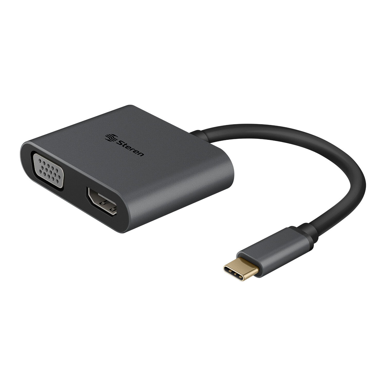 Steren Adaptador USB C a HDMI/VGA/USB 3.0/ USB C USB-5265