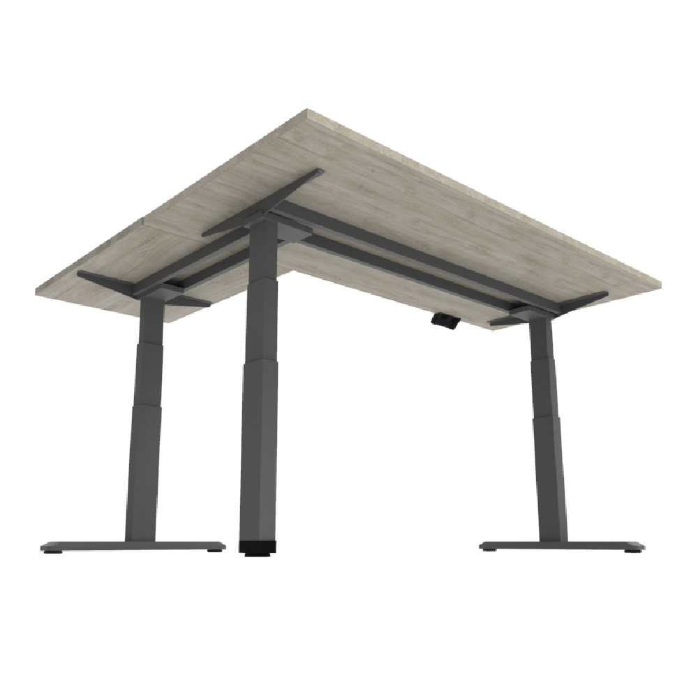 Línea Italia Escritorio Eléctrico en L Altura Programable y Ajustable/Color Encino Polar | Diseño Ergonómico y Moderno con Tecnología Que Brinda Bienestar al Trabajar | Disponibilidad de colores en Eucalipto y Ébano Boreal