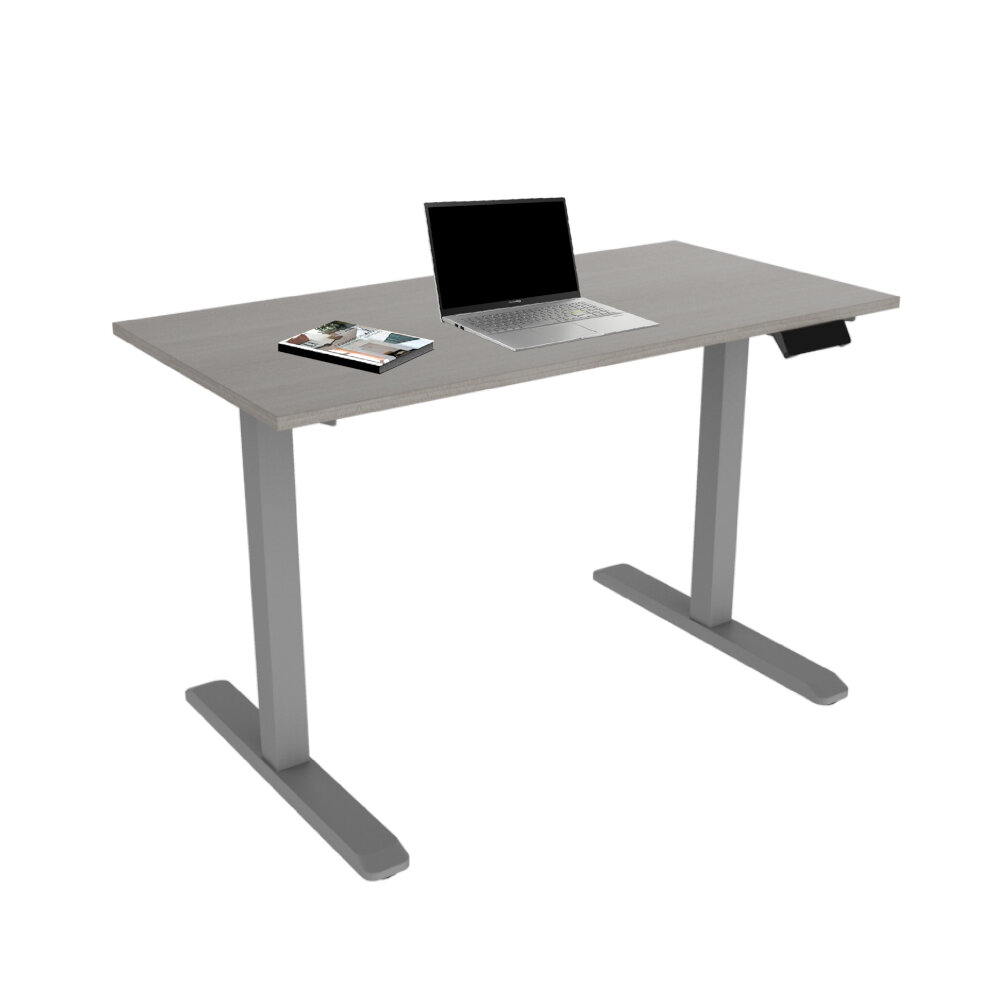 Línea Italia Escritorio Eléctrico Livello 526 | Altura Programable y Ajustable/Color Ceniza | Diseño Ergonómico y Moderno con Tecnología Que Brinda Bienestar al Trabajar 