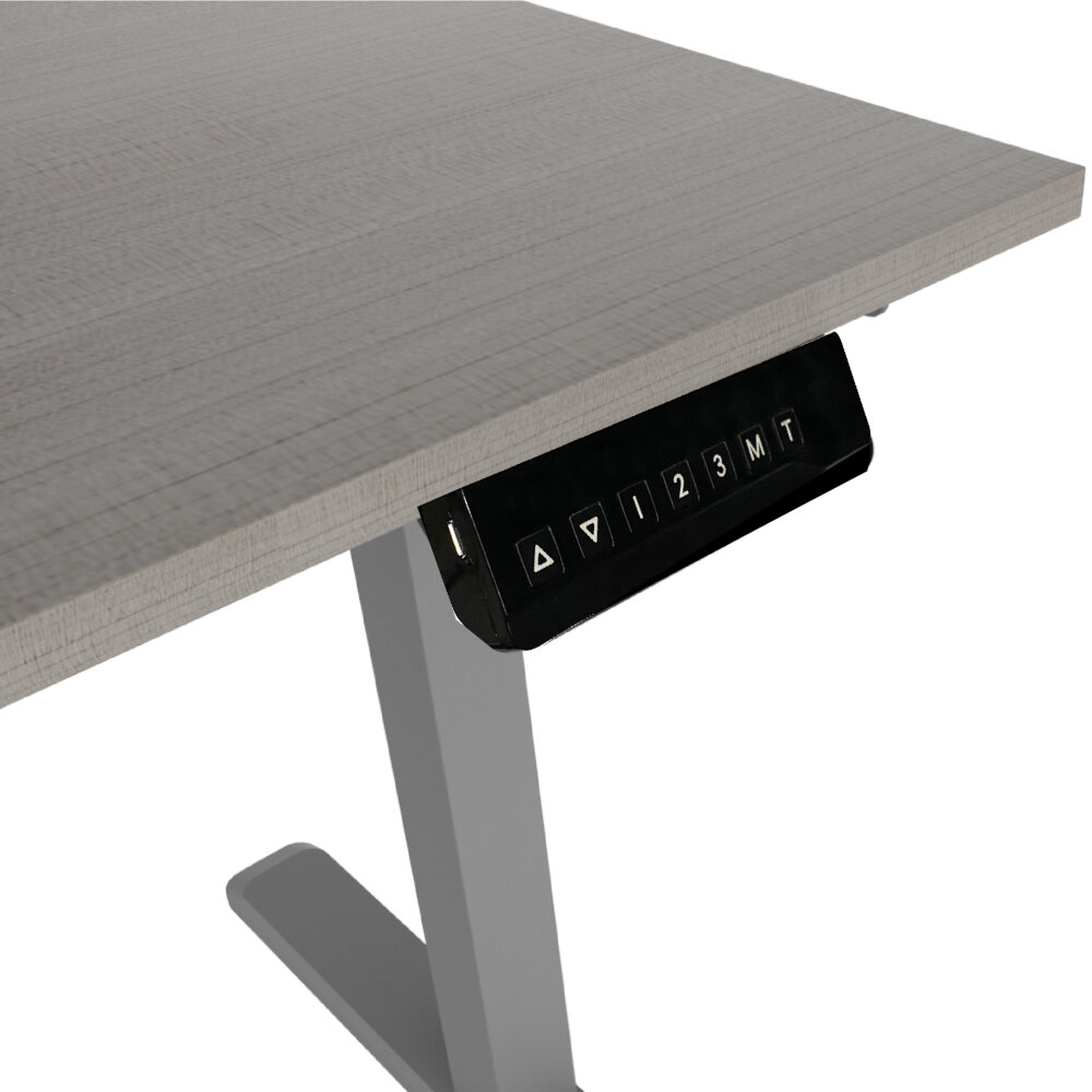 Línea Italia Escritorio Eléctrico Livello 526 | Altura Programable y Ajustable/Color Ceniza | Diseño Ergonómico y Moderno con Tecnología Que Brinda Bienestar al Trabajar 