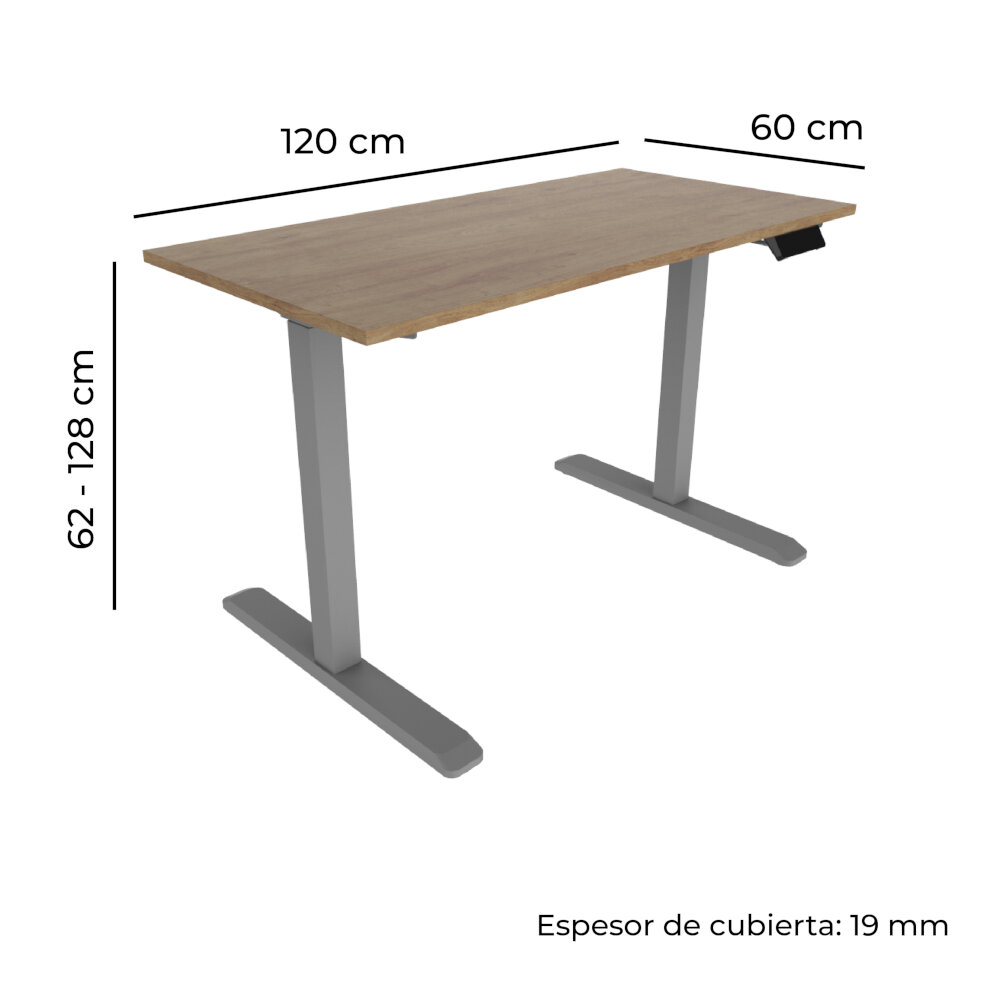 Línea Italia Escritorio Eléctrico Livello 526 | Altura Programable y Ajustable/Color Eucalipto | Diseño Ergonómico y Moderno con Tecnología Que Brinda Bienestar al Trabajar 