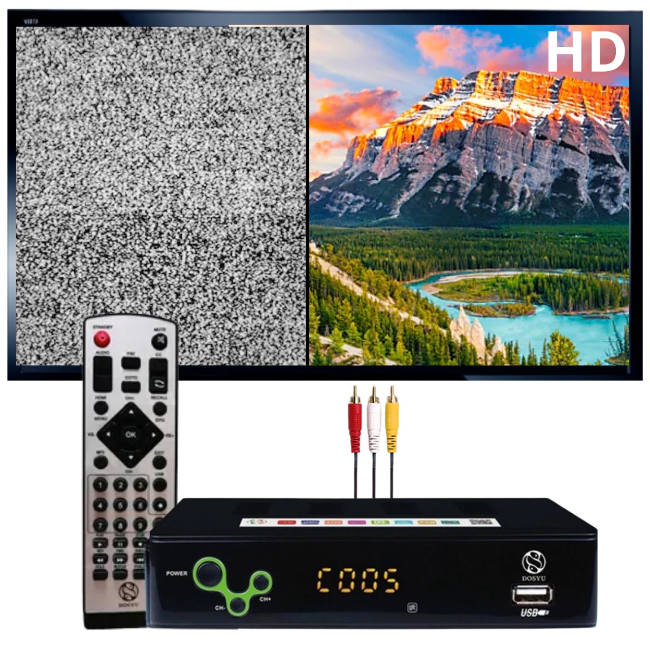 Decodificador Convertidor Digital Tv DOSYU HDMI 1080P Full HD MAYOREO 28 Pza.