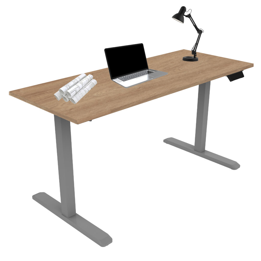 Línea Italia Escritorio Eléctrico Livello 527 | Altura Programable y Ajustable/Color Eucalipto | Diseño Ergonómico y Moderno con Tecnología Que Brinda Bienestar al Trabajar 