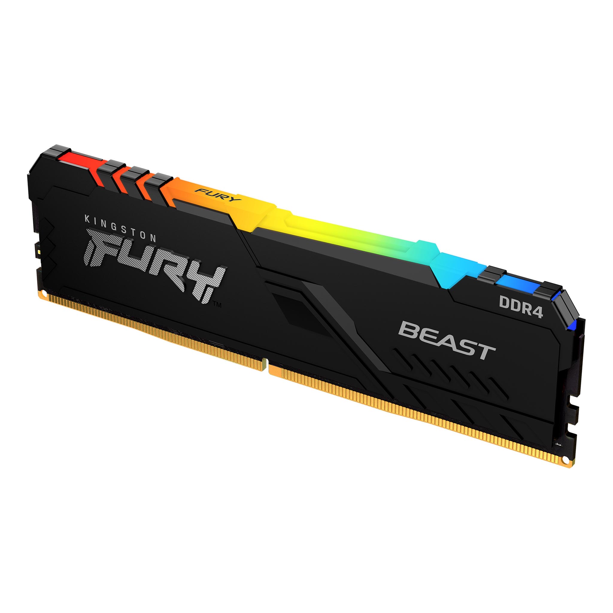 Memoria RAM Fury Beast DDR4 RGB Gamer Color Negro 16gb Kingston Kf432c16bba/16