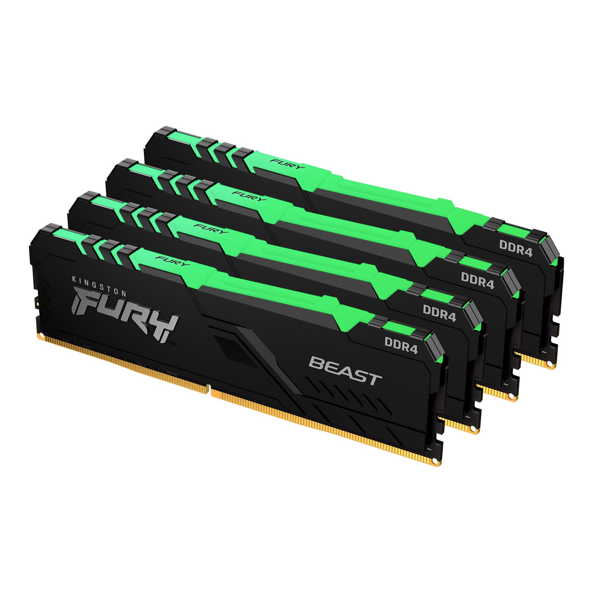 Memoria RAM Fury Beast DDR4 RGB Gamer Color Negro 16gb Kingston Kf432c16bba/16