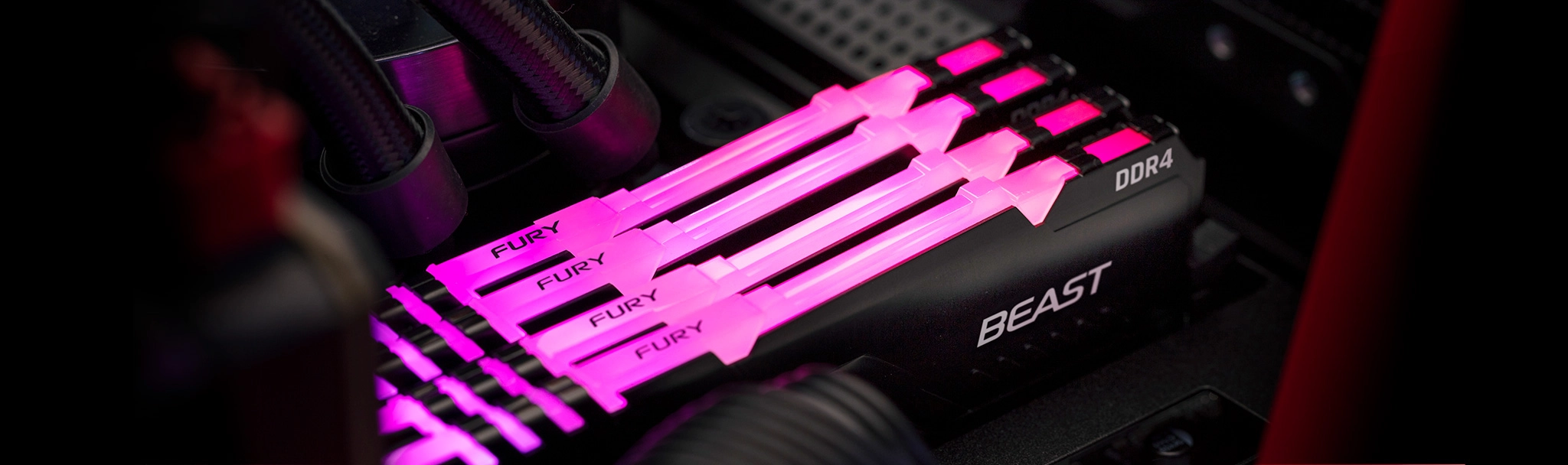 Memoria RAM Fury Beast DDR4 RGB Gamer Color Negro 16gb Kingston Kf432c16bba/16