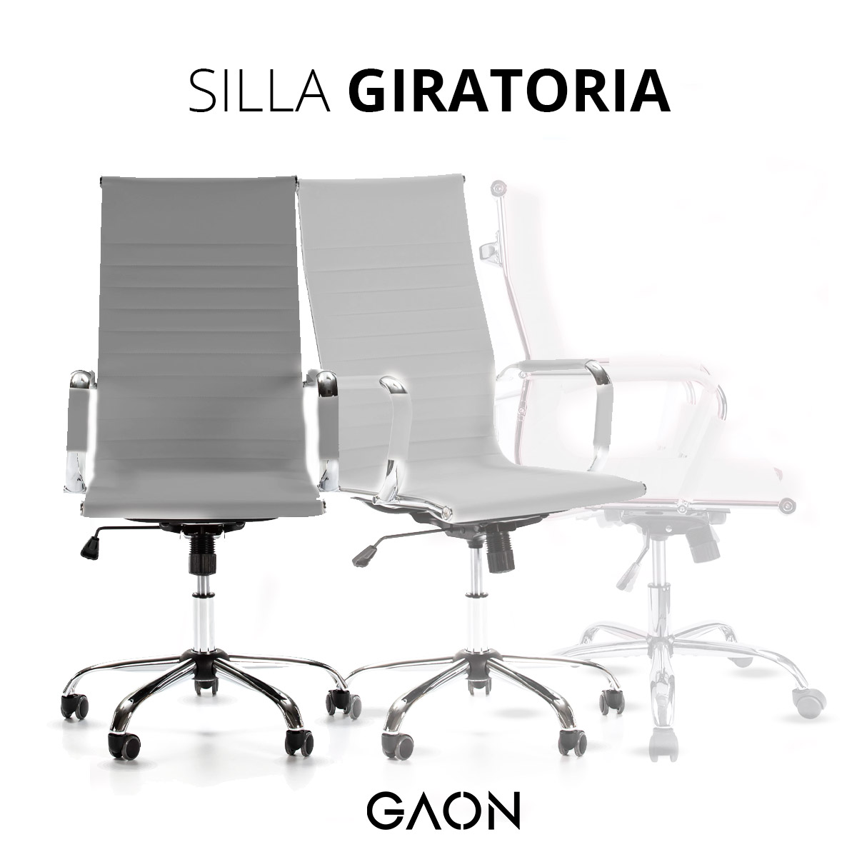 Set de 2 Sillas Ejecutivas Ergonomica Ajustable De Lujo  