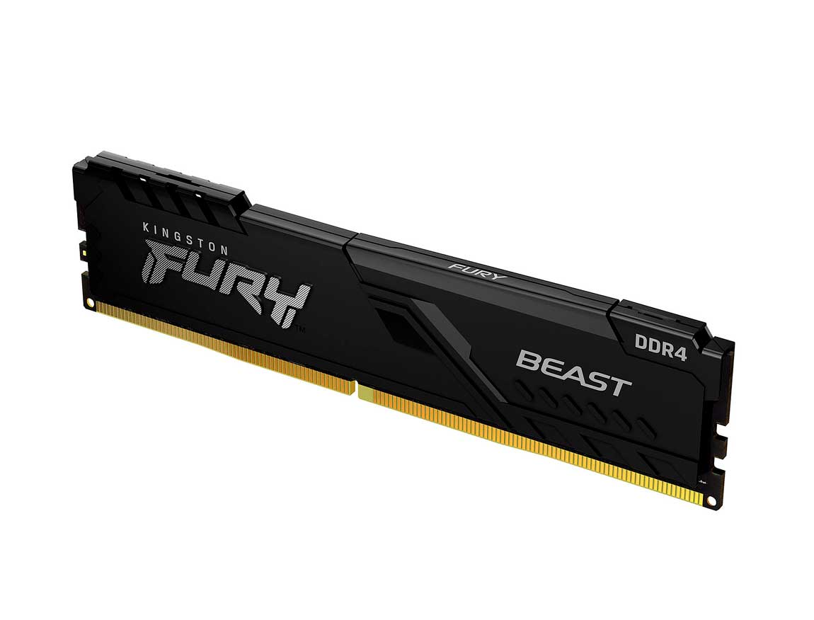Memoria Ram Fury Beast Ddr4 Gamer Color Negro 16gb  Kingston Kf432c16bb/16