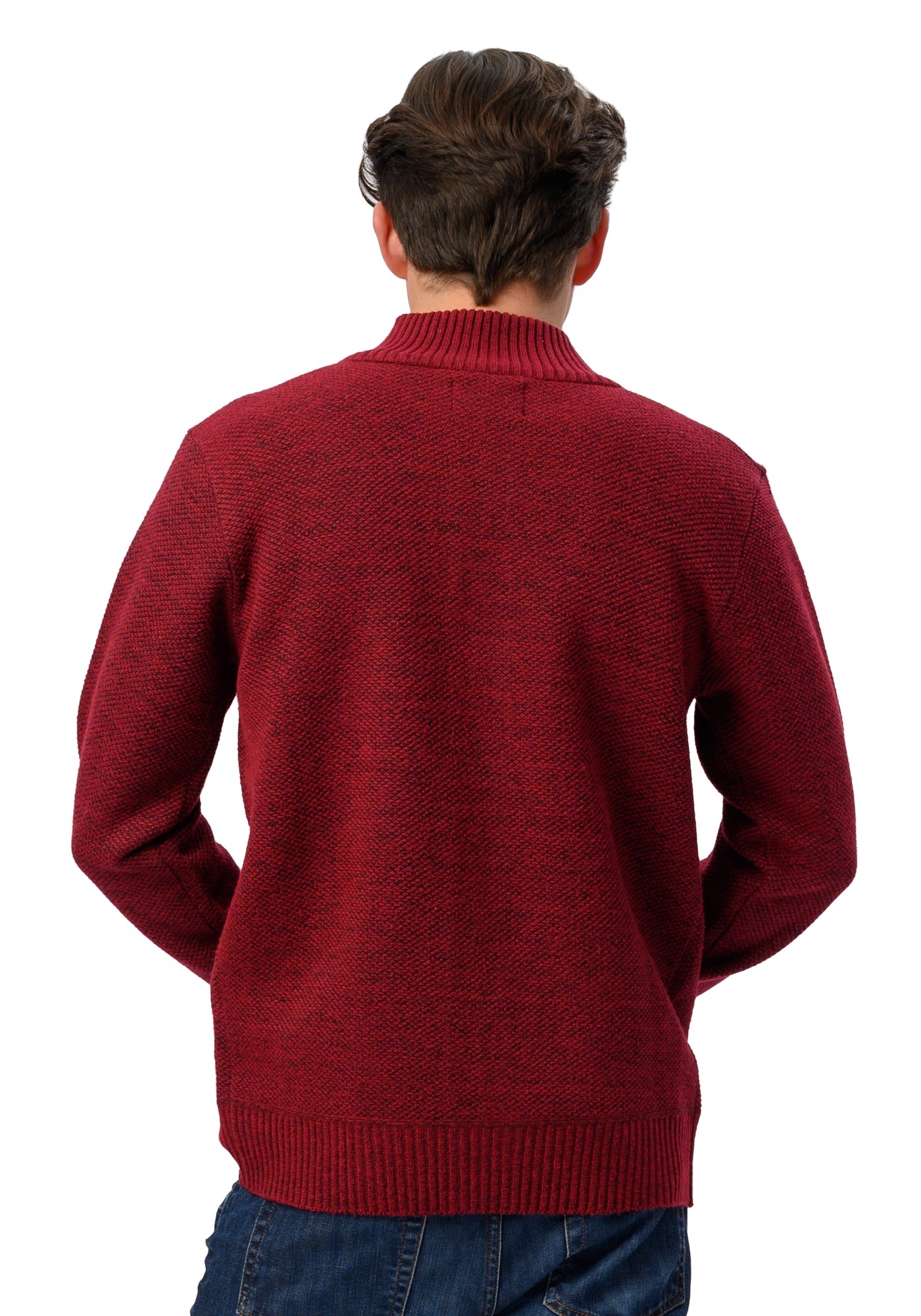 Suéter Casual Con Cierre Para hombre Color Rojo - Refinery Republic