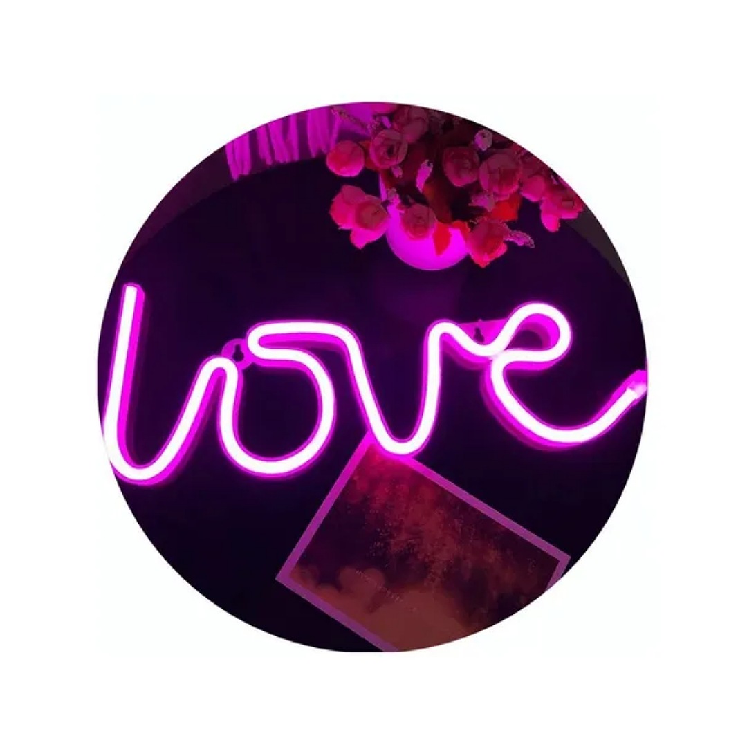 Luz De Neón Lampara Led Decorativa Labio Love Batería/ Usb