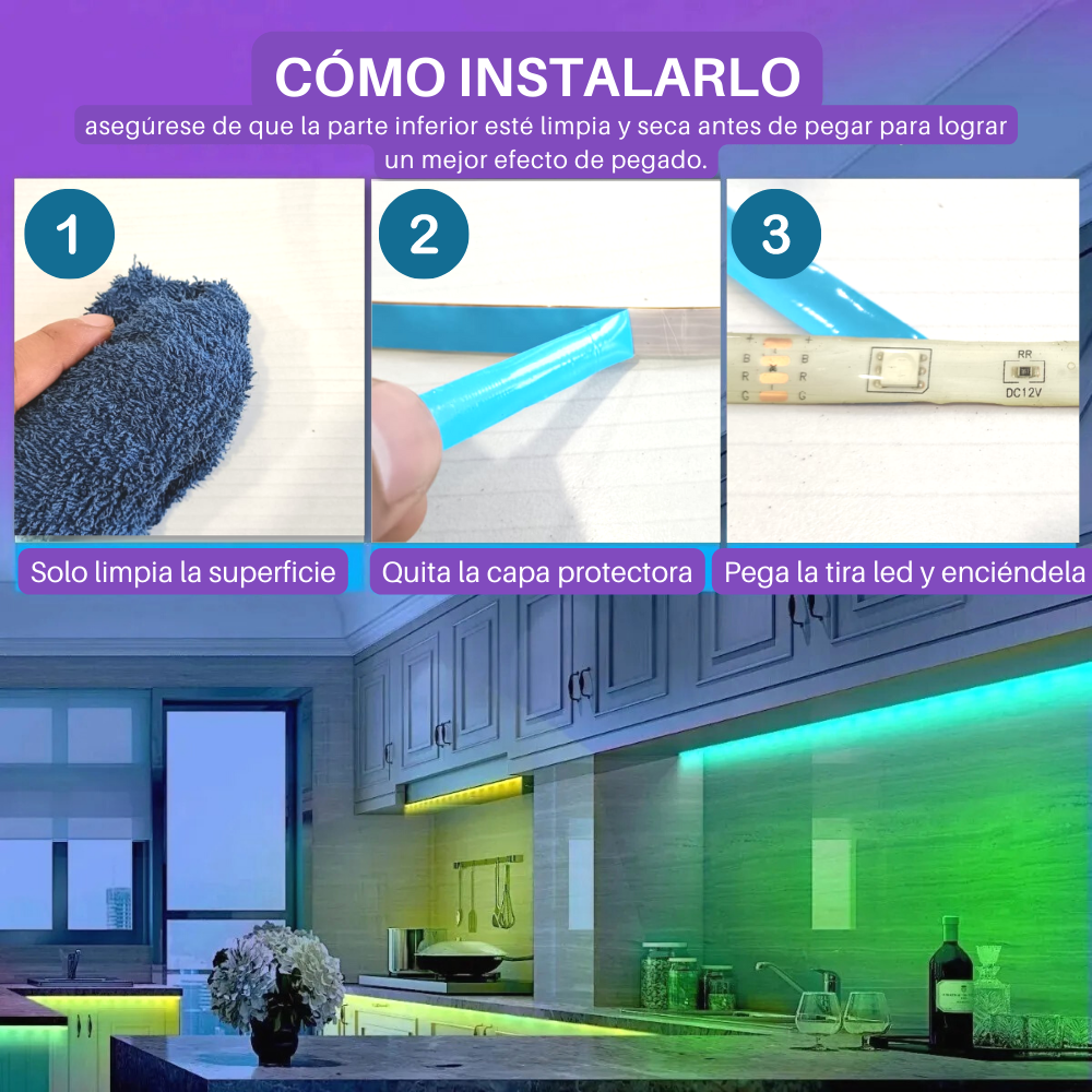 Tira Led Multicolor 3528 5 Metros Luces Para Decoración Interior y Exterior Anti Agua Dosyu