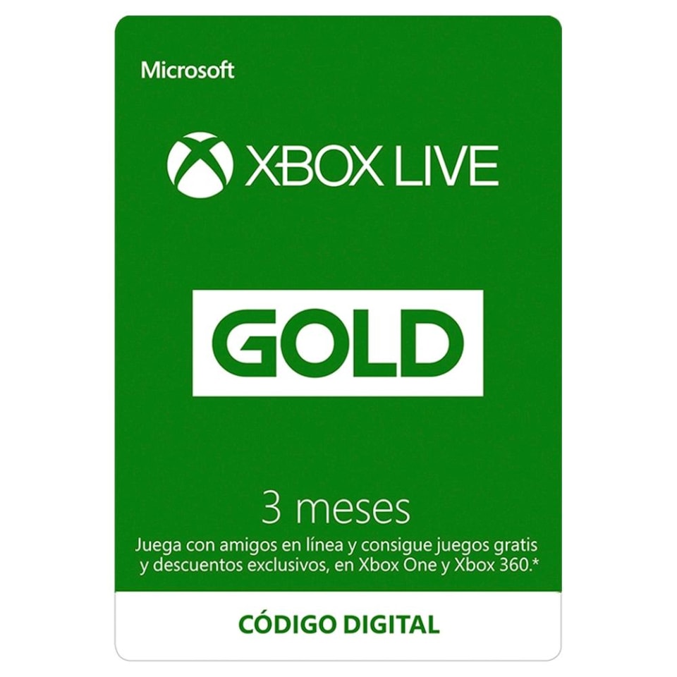 Membresia 3 meses xbox live gold